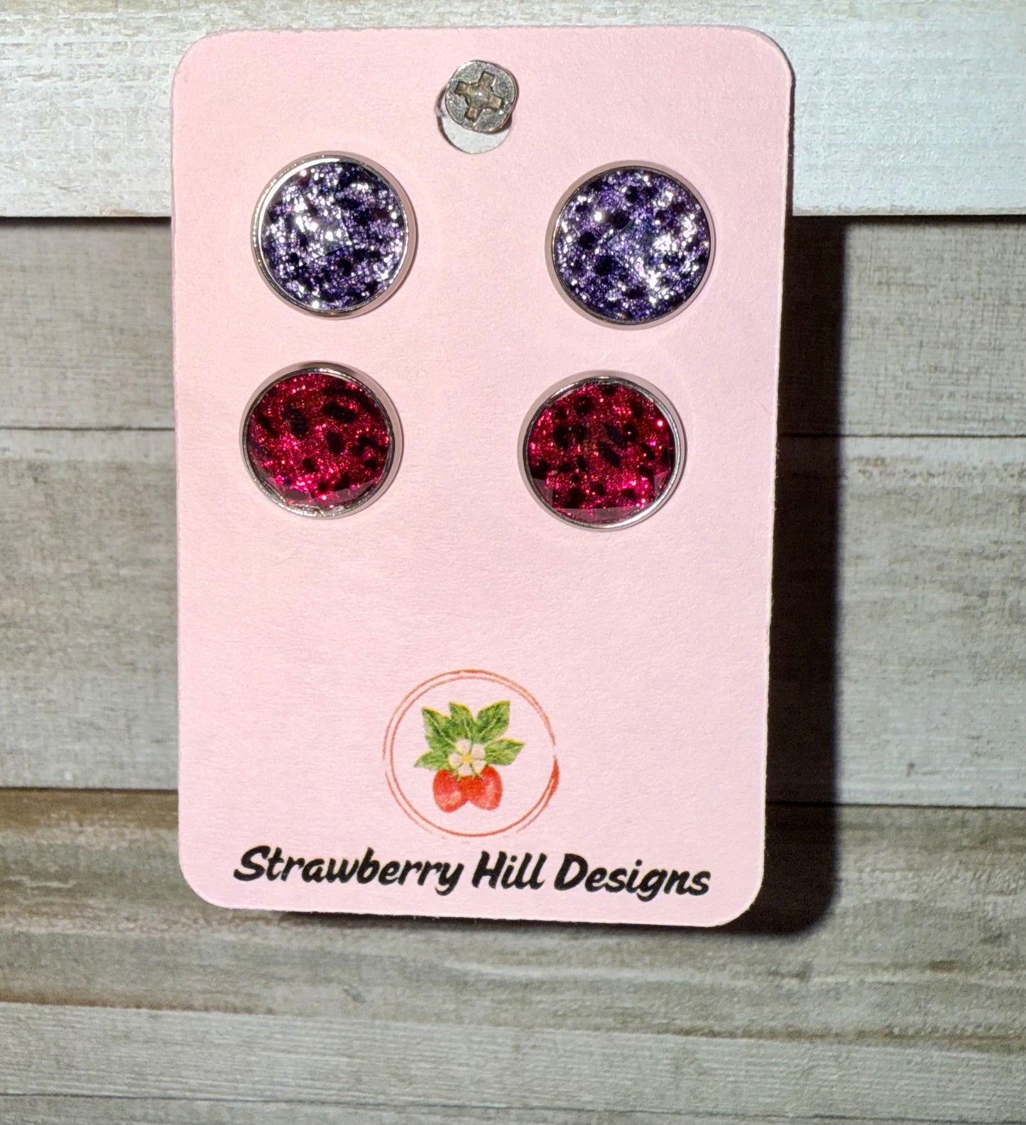SHD Cheetah glitter studs