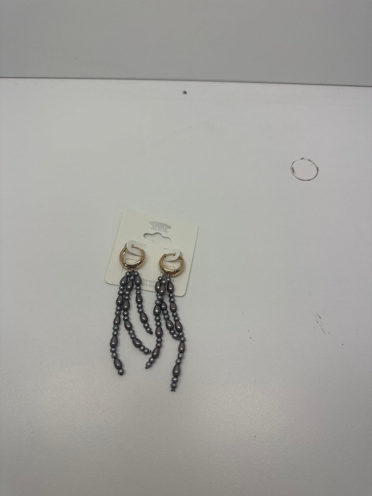 E - Pearl Drop Huggie Hoop