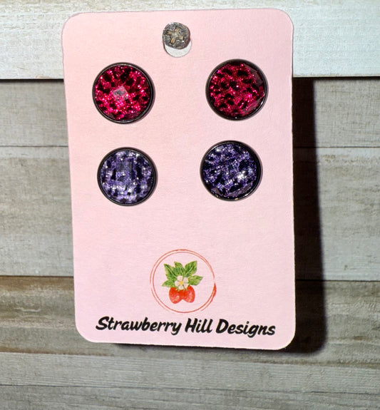 SHD Cheetah glitter studs