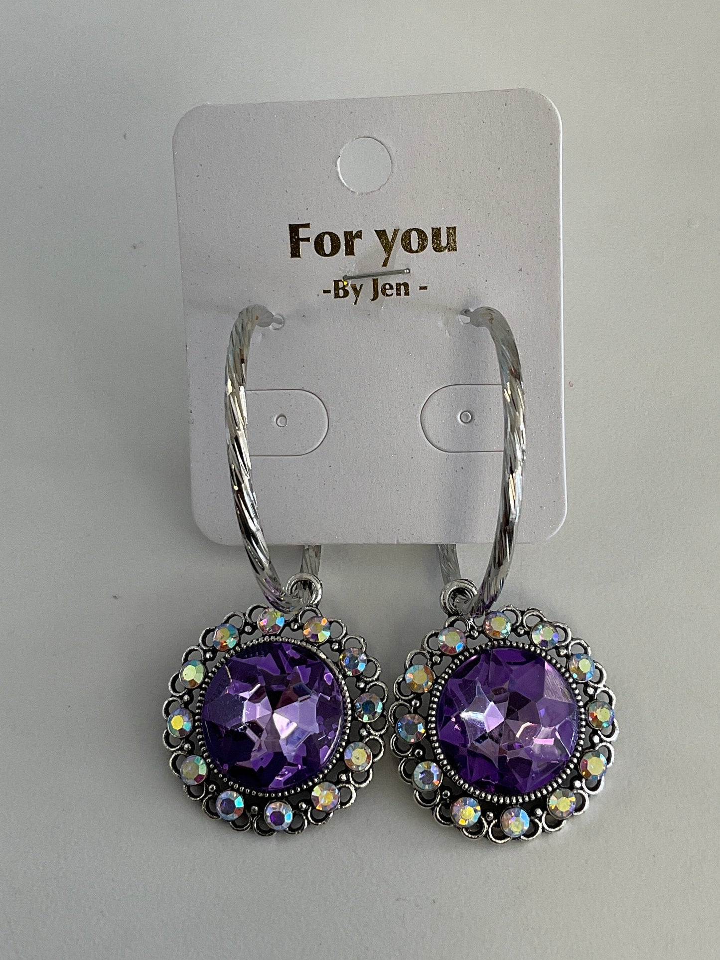 E-Purple Jeweled Dangles