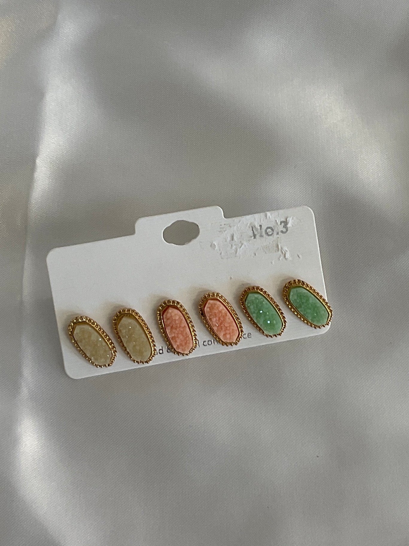 E - 3pk Druzy Brite Studs