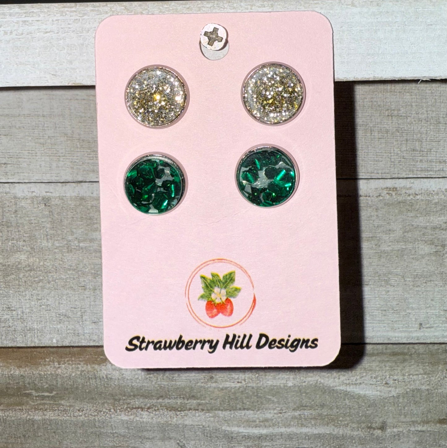 SHD Green and Gold Studs