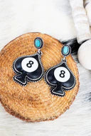 8 Ball Of Spade Earrings