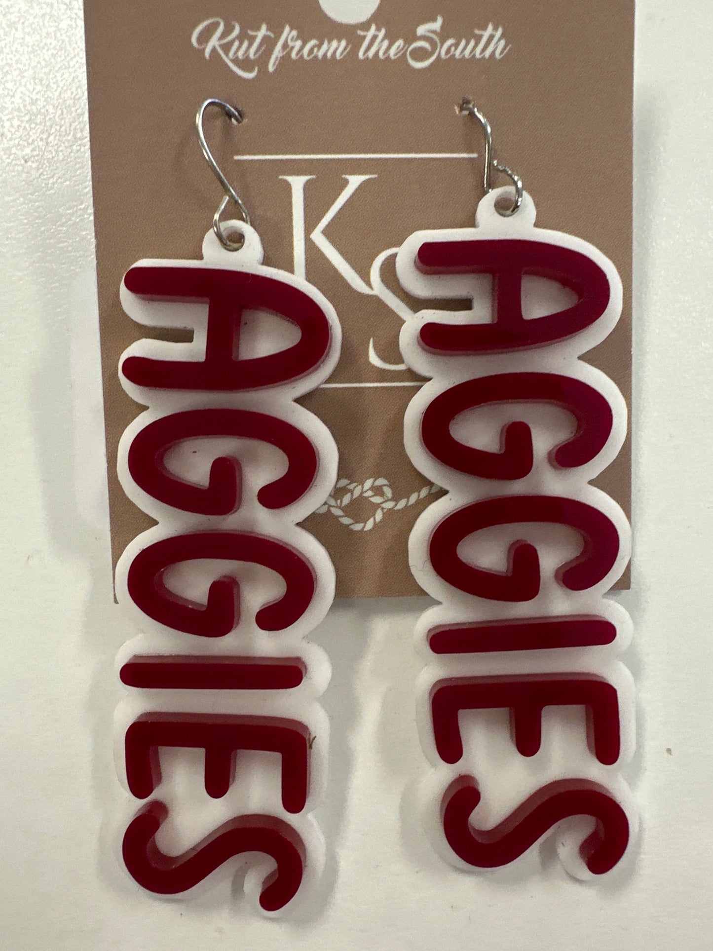 KS Mascot Script Earrings