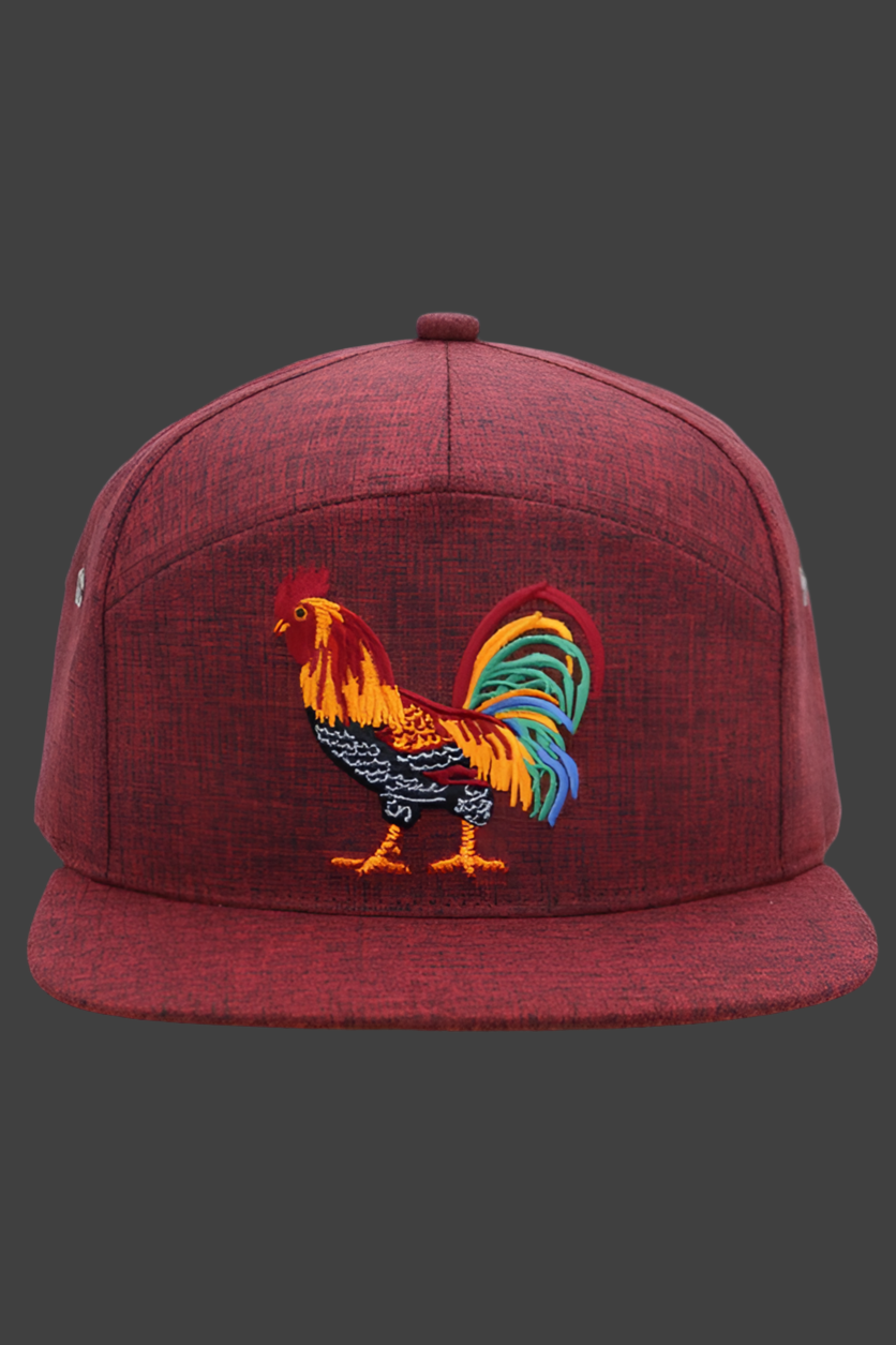 Embroidered Rooster Snapback Cap