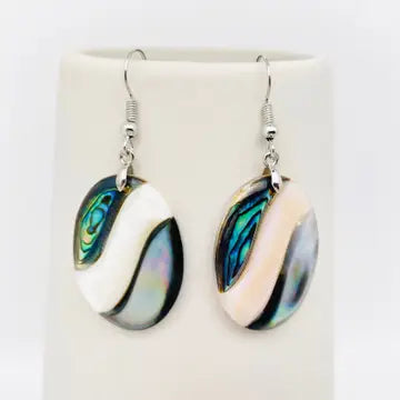 Abalone Shell Geometric Earrings