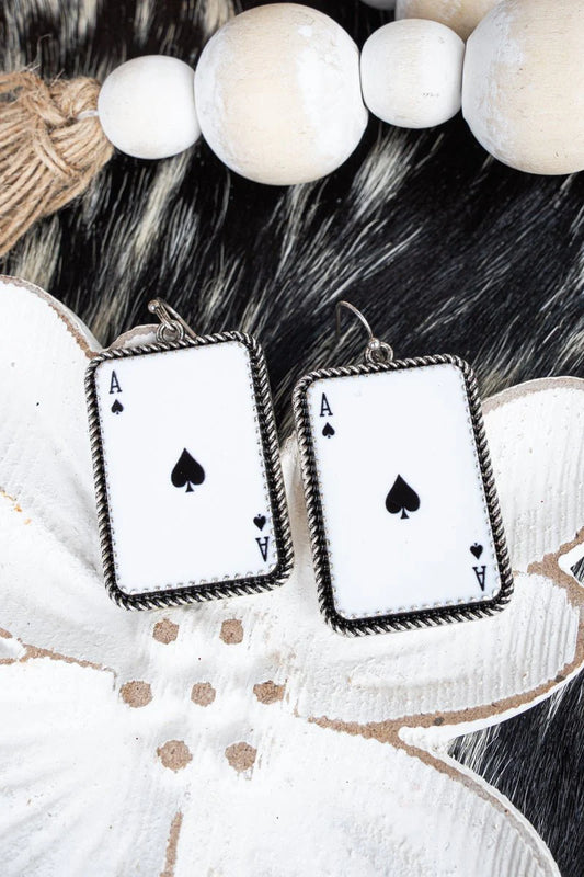 Ace Of Spade Twisted Earrings