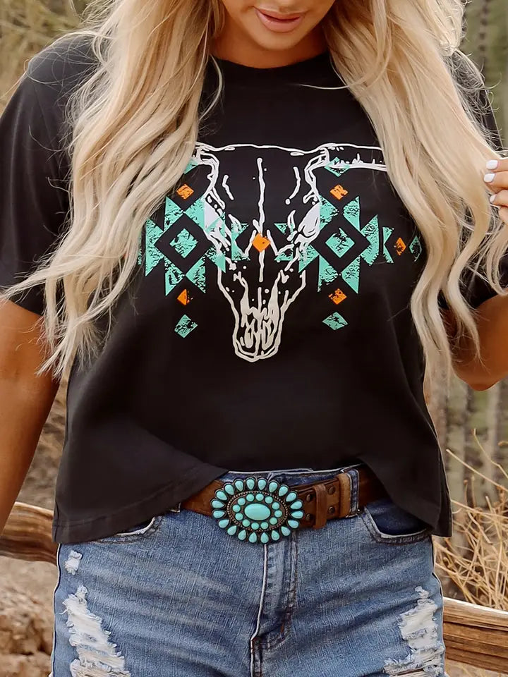 Aztec Bull Head Crewneck Tee
