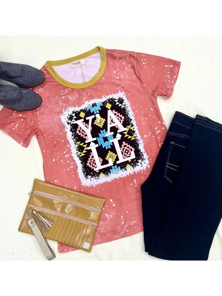 Aztec Y'all Splatter Tee