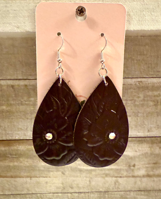 SHD Leather flower bling