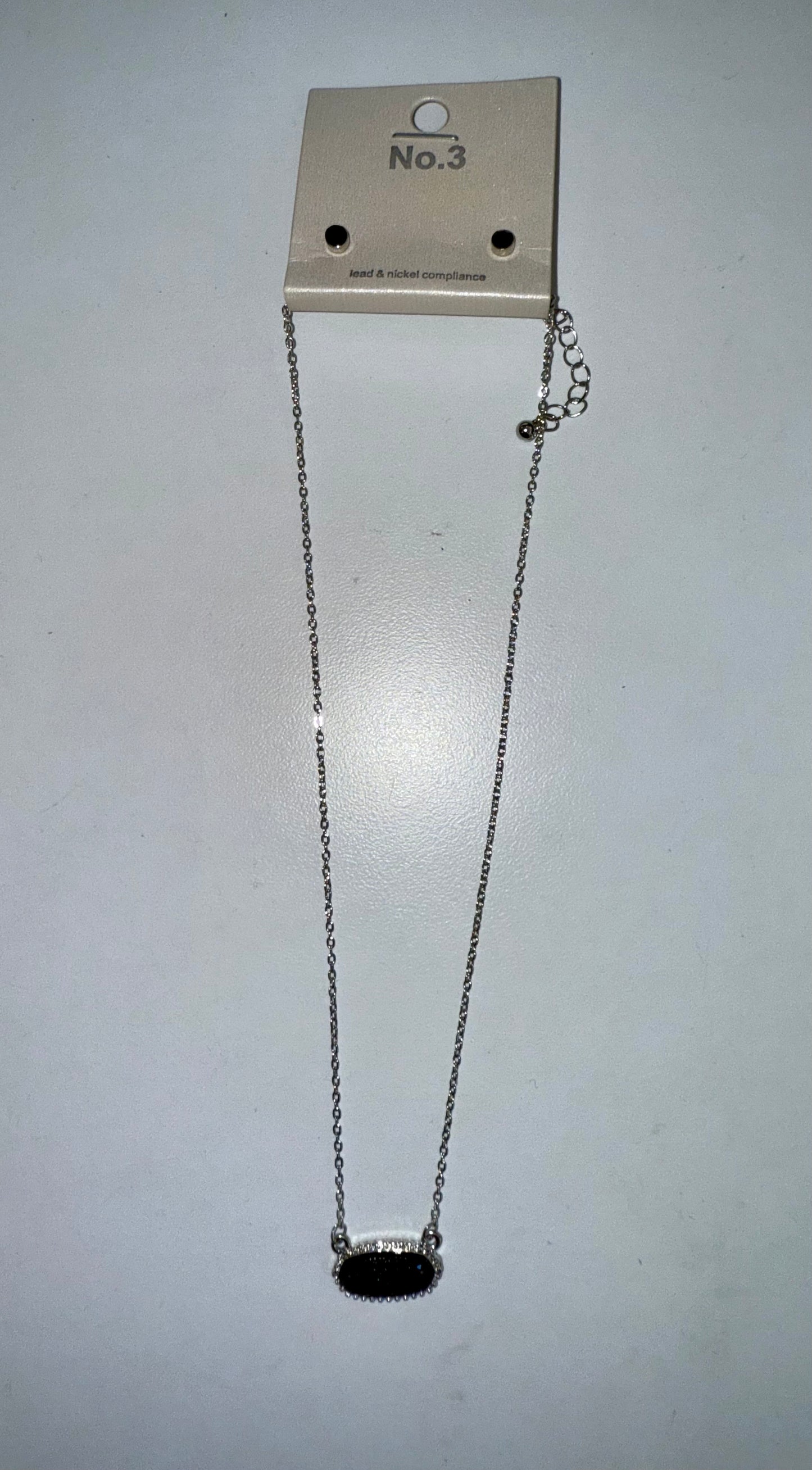 Druzy Necklace Hex Silver