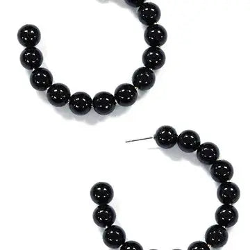 Beaded C Hoops