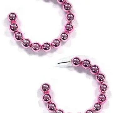 Beaded C Hoops