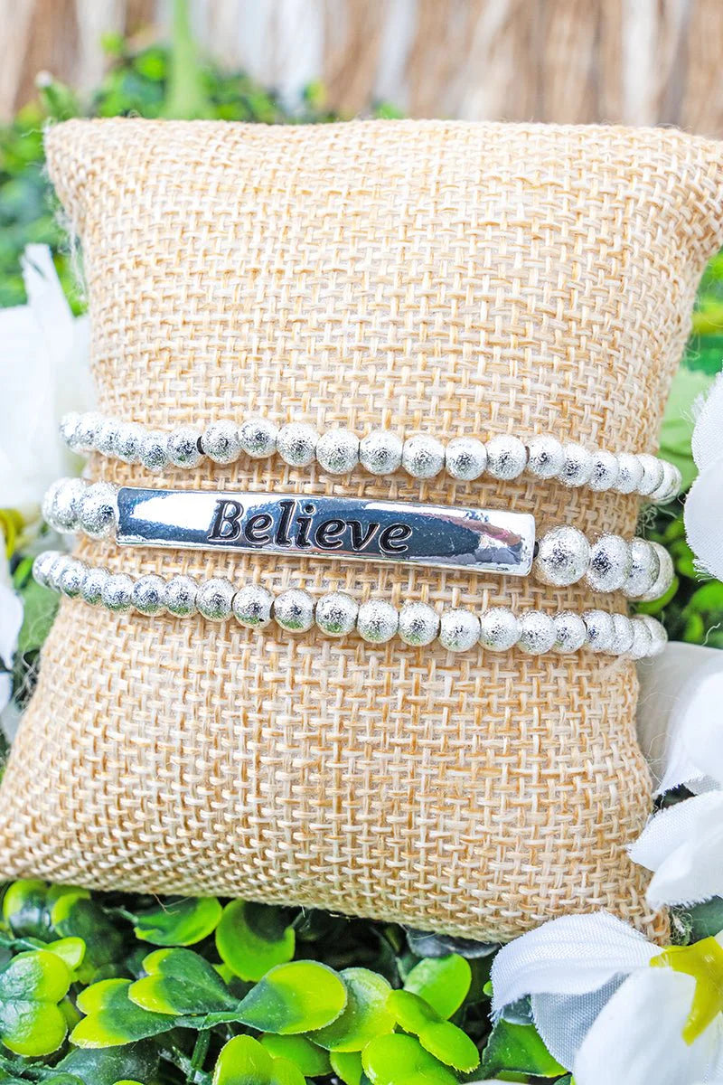 B - Believe Beaded Set