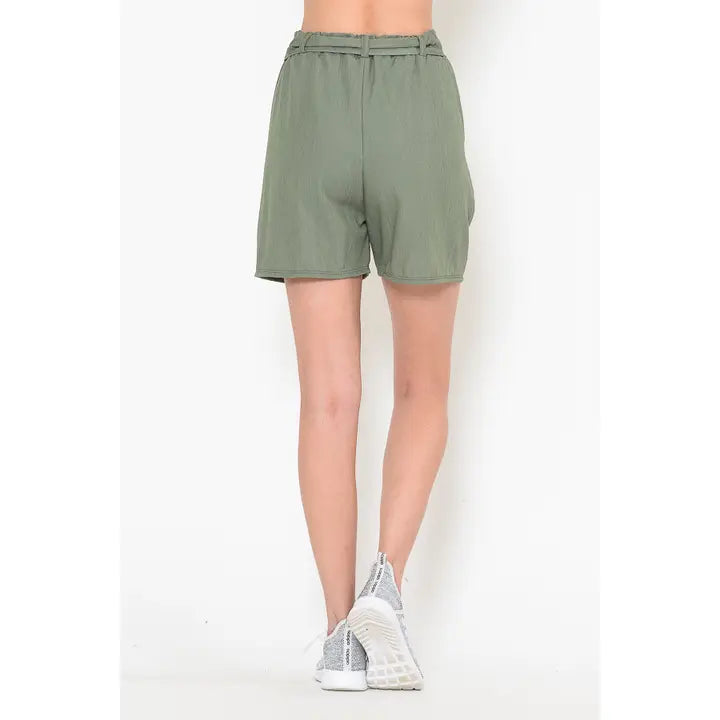 Belted Woven Shorts