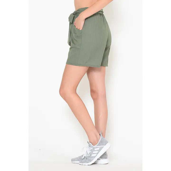 Belted Woven Shorts