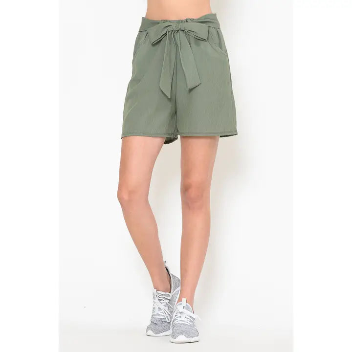 Belted Woven Shorts