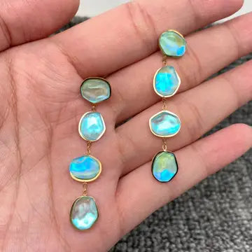 Blue Acrylic Linked Earrings