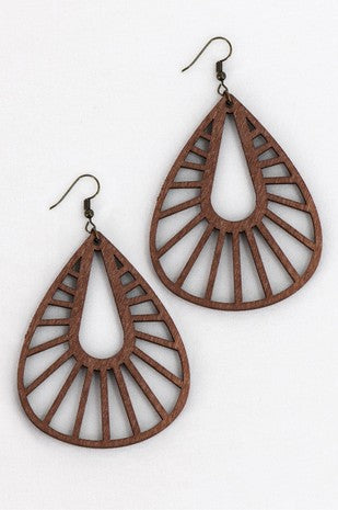 Bohemian Laser Cut Wood Earrings