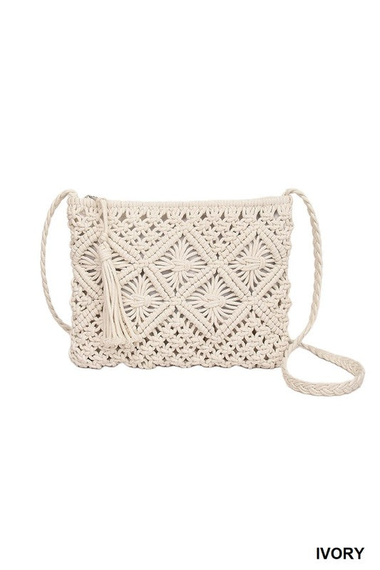 Bohemian Tassel Crochet Shoulder Bag