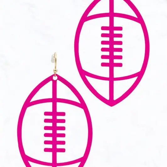 Bold Outlined Football Earrings
