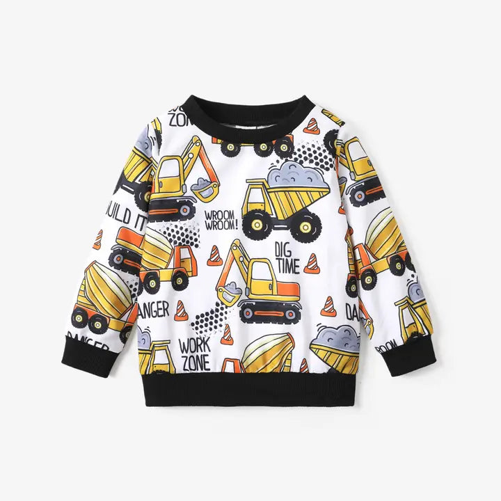 Boy's Casual Vehicle Print Sweatshirt