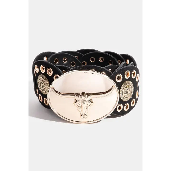 Bull Head Oval Buckle Belt