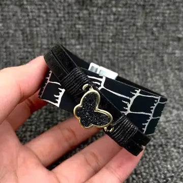 Butterfly Charm Magnetic Buckle Bracelet
