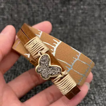 Butterfly Charm Magnetic Buckle Bracelet
