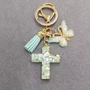 Butterfly Cross Pendant Keychain