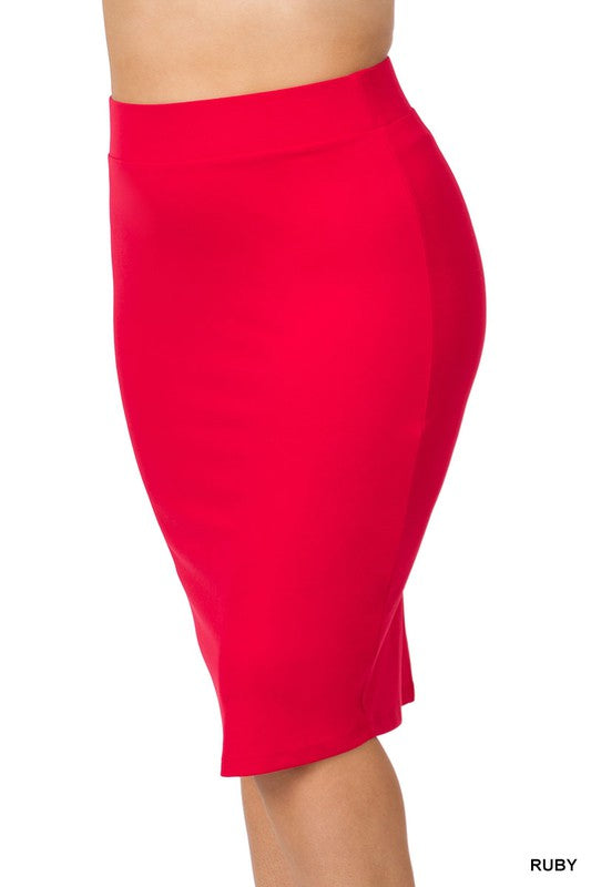 Buttery Soft Knee Skirt - Curvy