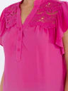 Button Up High-Low Detailed Blouse
