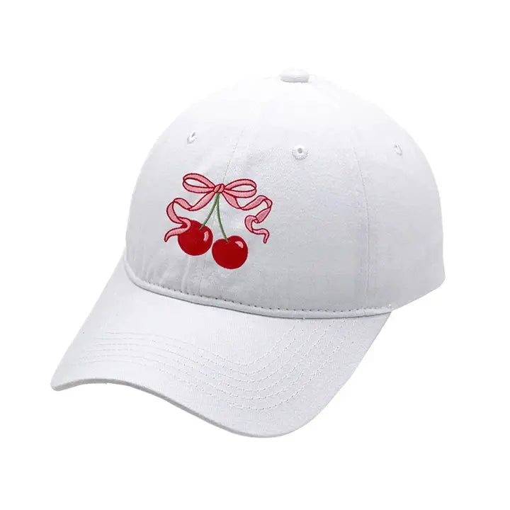 Cherry Bow Emproidered Cap