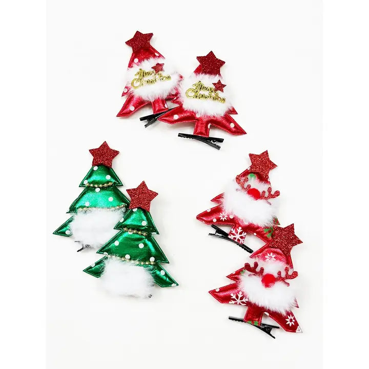 Christmas Tree Hair Clip Set