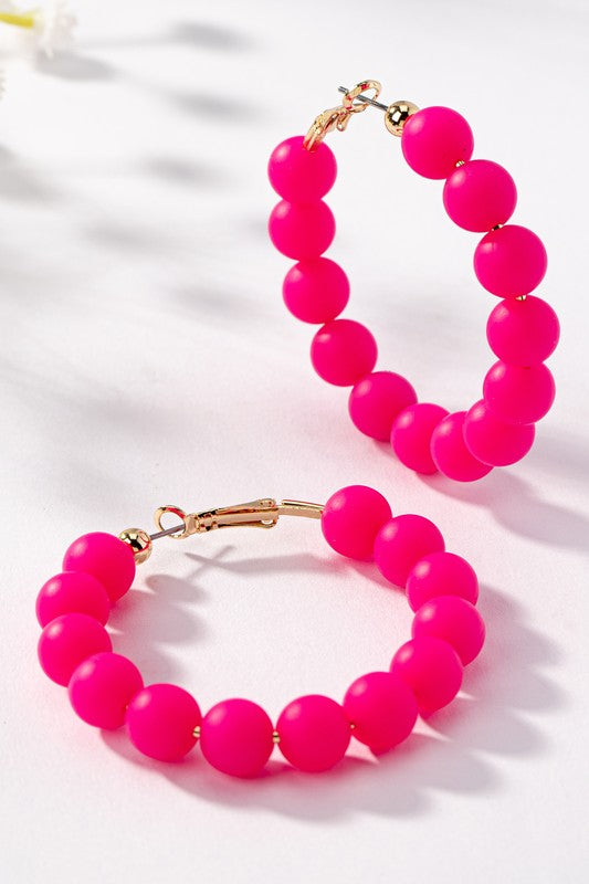 Clay Bead Hoop Earrings