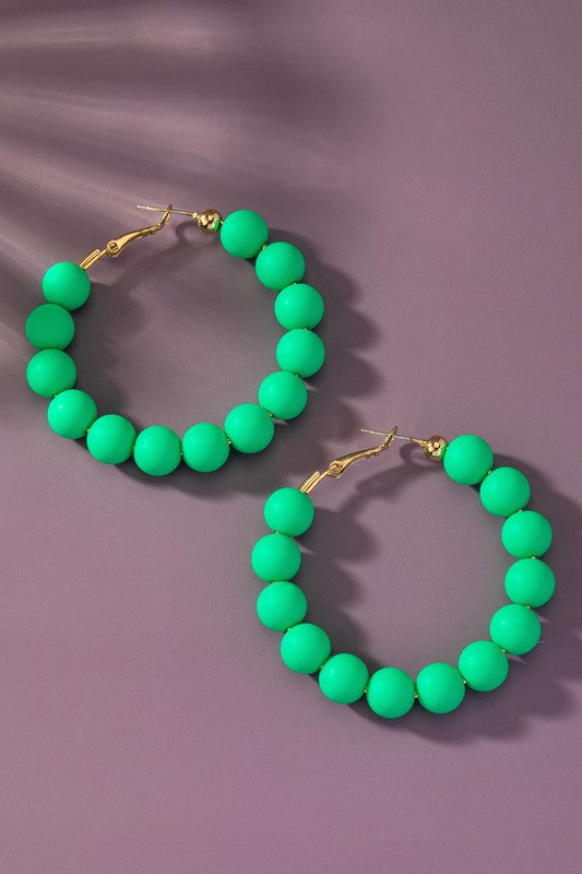Clay Bead Hoop Earrings