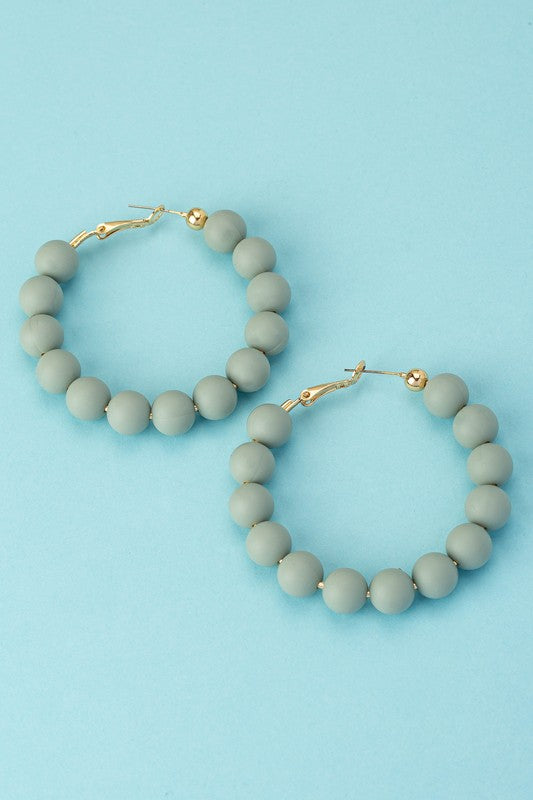 Clay Bead Hoop Earrings