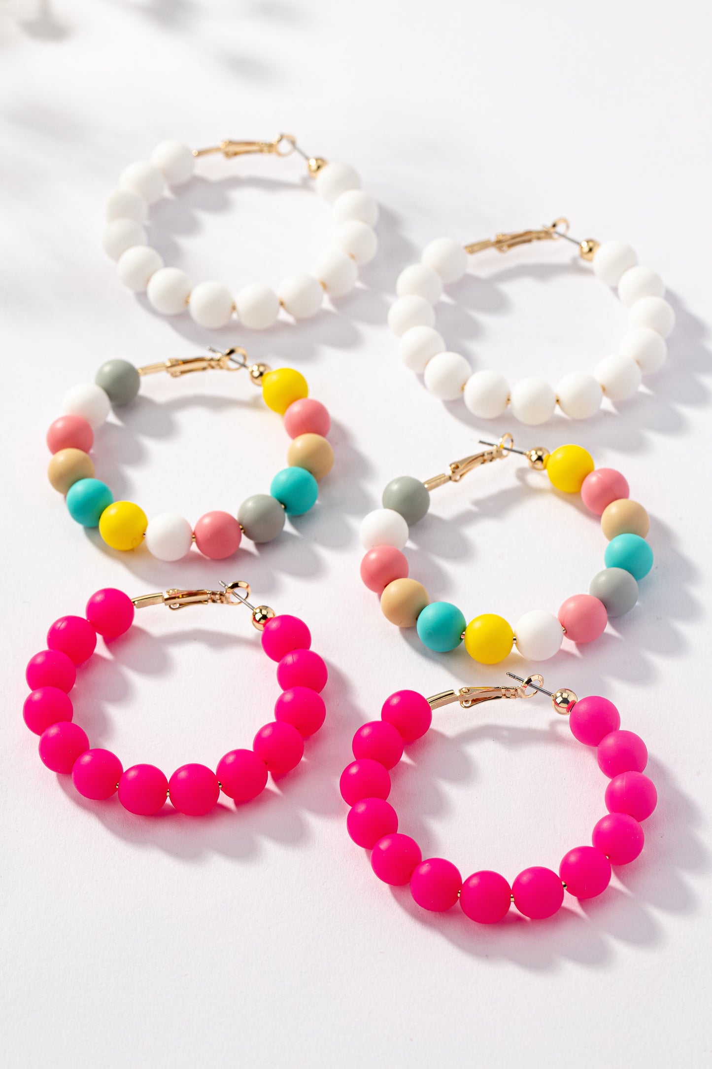 Clay Bead Hoop Earrings