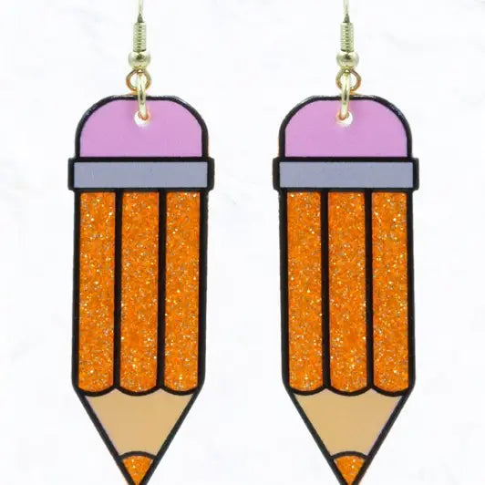 Colored Pencil Acrylic Earrings