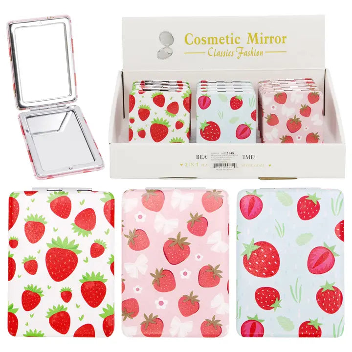 Compact Mirror - Strawberry