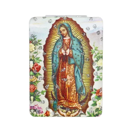 Cosmetic Mirror - Lady of Guadalupe Glitter