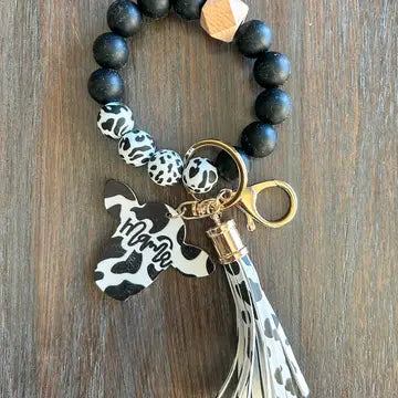 Cow Mama Wristlet Keychain