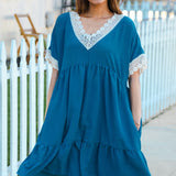 Crepe Crochet Lined Dress