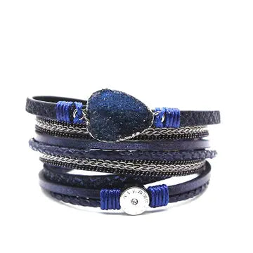 Crystal Multi Layer Magnetic Snap Bracelet