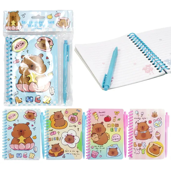 Cute Animal Spiral Notebook W/ Pen