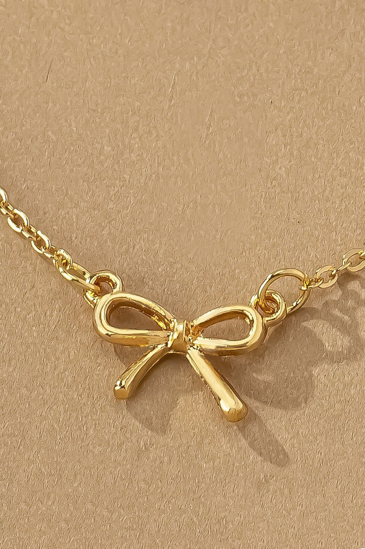 Delicate Bow Pendant Necklace