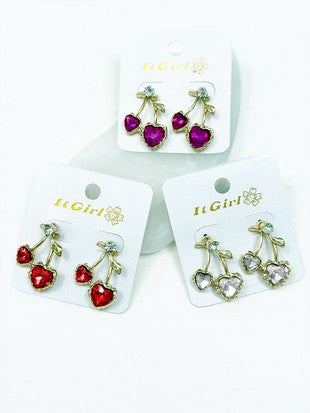 Delicious Cherry Rhinestone Earrings