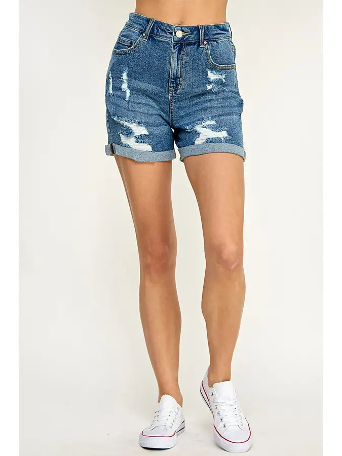Distressed Mom Shorts