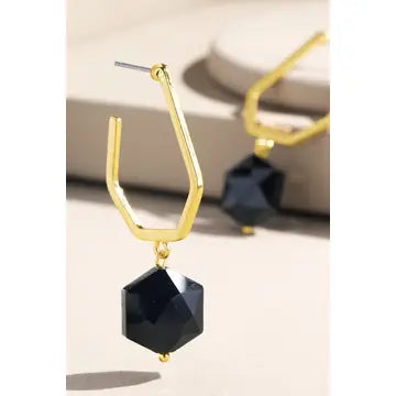 E - Faux Stone Steel Teardrops