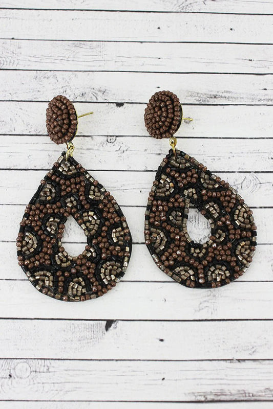 E - Leo Seed Bead Teardrops